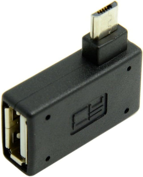 chenyang Micro USB OTG Power Adapter 2 in 1 Micro USB Male to USB 2.0 Female 90 Degree Right Angled Connector Adapter...