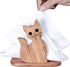 FRESCORR - Handmade Real Wood Cat Shape Napkin Holder 6.5 inches, (Light Wood)...