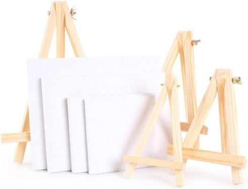 Practicing Canvas Blank Canvas with Easel Mini Art Painting Supplies Party Drawing Tool Kids School Crafts Event Signs Photos Gift 6pcs...