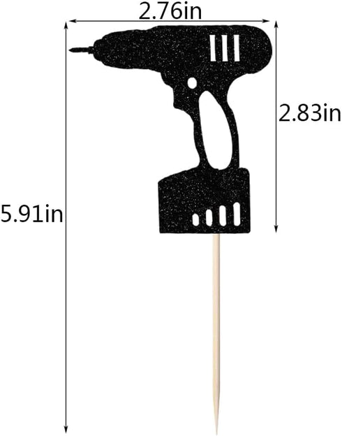 24PCS Tools Cupcake Topper?Wrench Hammer Drill Pliers Handsaw Tape Measure Screwdriver Construction Tools Cake Decorating?Boys Men Birthday Cake d...