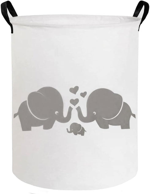 ESSME Baby Laundry Basket,Elephant Hamper?Baby Hamper For Nursery for Kids, Elephant Nursery Decor,Gift Baskets,Home Organizer (Love Elephant)...
