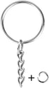 50PCS Split Key Ring with Chain 1 inch and Jump Rings, Silver Color Metal Split Key Chain Ring Parts with Open Jump Ring and Connector....