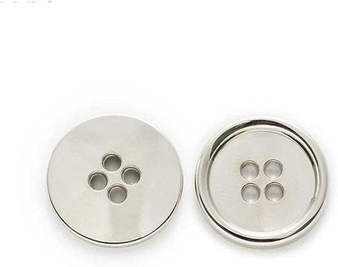 10 PCS Metal Buttons Suit Shirts Coats Sewing Round Retro 4-Hole Buttons for Clothes Decoration Handmaking (Silver, 11.5mm)...
