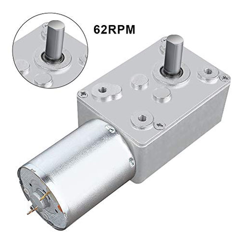 DC 12V Worm Gear Motor Reduction Electric Motor Reversible High Turbo Electric Geared with Self Lock Design(62RPM)...