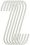 6-Pack 6Inch White Metal Hanging S Hooks - S Shaped Hook Heavy-Duty S Hooks, for Kitchenware, Pots, Utensils, Plants, Towels, Gardening Tools, Clo...
