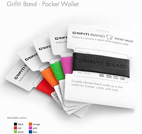 GRIFITI Band Joes Landscape Front Wide Pocket Wallet Slim Colorful Rubber Silicone Grip Card Cash Strap Strong Money Holder...