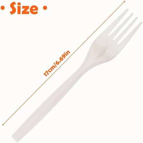 100% Eco Friendly Compostable Forks Disposable Forks Cornstarch Based 50 Large Disposable Utensils (6.7 in.) Durable and Heat Resistant Alternativ...