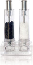 Modern Push Button Salt and Pepper Grinder Set, Grind Gourmet Pump and Grind Sea Salt and Pepper Mill Set with Stand, Refillable Grinder...