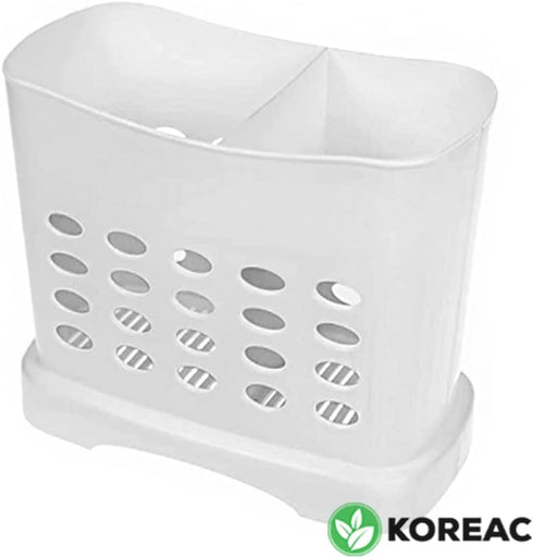 KOREAC_ Kitchen Storage Chopsticks Holder Basket for Dishwashers L6.3” X H5.3” X W3” Plastic Drain Rack/Capacity 2 Divided Compartments...