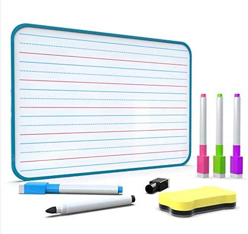 Dry Erase Lapboard Double Sided, Dry Erase Board with Lines for Kids, Small Whiteboard for Home & School...