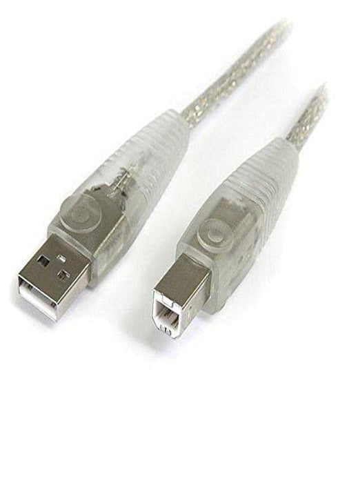 StarTech.com 10 ft Transparent USB 2.0 Cable - A to B - USB cable - USB (M) to USB Type B (M) - USB 2.0 - 10 ft - molded - transparent - USB2HAB10...
