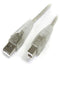 StarTech.com 10 ft Transparent USB 2.0 Cable - A to B - USB cable - USB (M) to USB Type B (M) - USB 2.0 - 10 ft - molded - transparent - USB2HAB10...