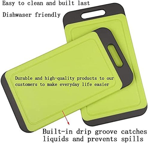 Mini Kitchen Cutting Board Mats, BPA Free, Dishwasher Safe, Juice Grooves, Thicker Boards, Easy Grip Handle, Non Porous, 2 pack...