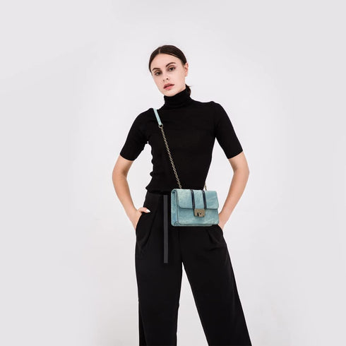 Small Denim Blue Women Purse Clutch Retro Small Shoulder Bag for Teenager girls Color Contrast Handbag...