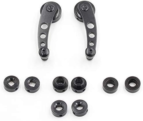 2Pcs Universal Car Window Handle Winder Riser Replacement Winder Crank Riser Window Handles Aluminum Alloy (Black)...
