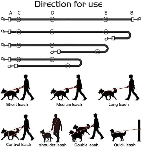 7FT Multifunctional Rope Dog Leash,Hands Free Dog Leash, Crossbody Rope Leash, Adjustable Long Leash for 2 Dogs (7ft*12mm, Airy blue)...