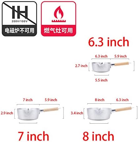 Traditional Japanese Aluminum Yukihira Saucepan (6.3 inch)...