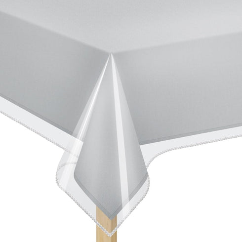 Elaine Karen Clear Plastic Table Cover Protector 100% Waterproof Table Protector Crystal Clear Plastic Tablecloth Cover for Dining Table Heavy Dut...