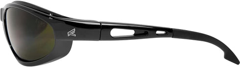 Edge SW11-IR5 Dakura Wrap-Around Safety Glasses, Anti-Scratch, Non-Slip, UV 400, Military Grade, ANSI/ISEA & MCEPS Compliant, 5.04" Wide, Black Fr...