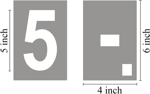 5 Inch Large Number Stencils for Painting - 11 Pack Number Stencil Templates for Curb Address, Cakes, Cookies, Mailboxes and Crafts, Reusable Hous...