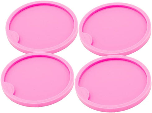 4pc 2.5inch Silicone Resin Car Coaster Mold DIY Crafts Casting Coaster Mold for Homemade Cup Mats, Keychain Charms Molds (6.5 cm Diameter) (DY0173...