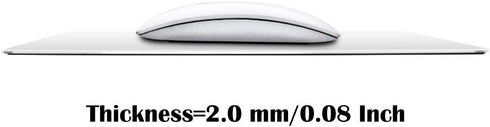ProElife Premium Aluminum Metal Mouse Pad Mice Mat 8.66-inch Mousepad with Anti-Slip Base (Round, Silver Color)...