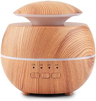 Essential Oil Aroma Diffuser Humidifier, Natural Home Fragrance Diffuser with 7 LED Color Changing Light and Waterless Auto Off, Easy to Clean (Wo...