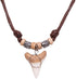 BlueRica Shark Tooth on Adjustable Brown Cord Necklace (3L)...