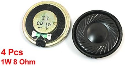 uxcell 4Pcs 1W 8 Ohm 32mm Dia Round Metal Internal Magnet Speaker Loudspeaker...