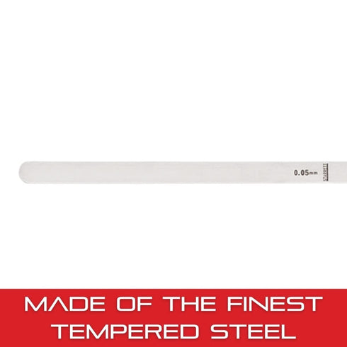Starrett Tempered Steel Thickness Gage or Feeler Stock with Rounded Ends - Ideal for Carpenters and Home Improvement - .05mm Thickness, 30cm Lengt...
