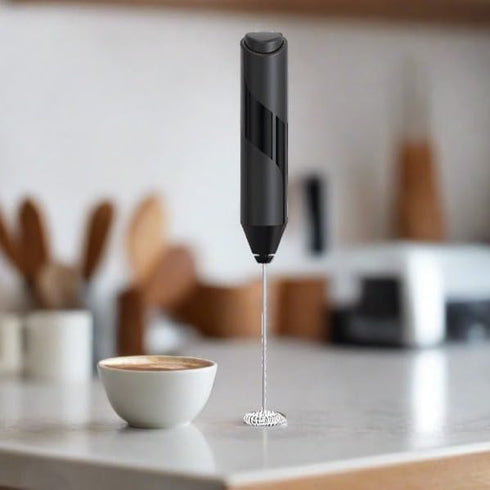 Cuisinox Electric Milk Frother Handheld Stainless Steel Battery Powered Foam Maker, Whisk Drink Mixer Blender For Coffee, Frappe, Latte, Macchiato...
