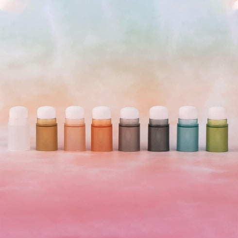 YOSENG 8 Rainbow Soft Bristle Blender Brushes Storage Container Card Making Mini Blending Tools?Dark 2 Pack?...