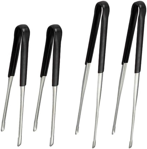 4Pcs Extra-Long Stainless Steel Kitchen Tongs 11.5" and 13.5"Metal Food Tongs with Non-Slip Comfort Handles Grill Tongs for Cooking Sea food,BBQ,M...