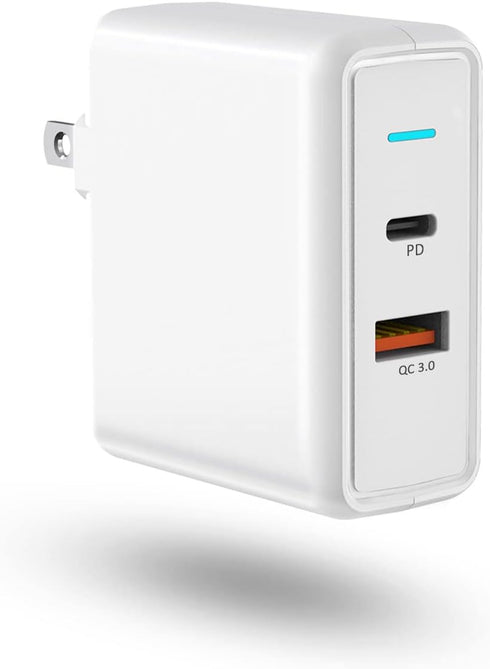 USB C Charger 36W 2 Port USB A + USB C Fast Charger Power Adapter Plug Wall Charger Fast Charging Phone Charger Block for iPhone, Samsung, LG and ...