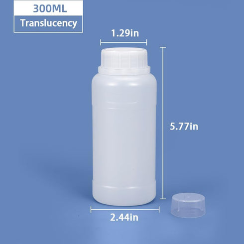 10 oz Plastic Reagent Bottle, Laboratory Grade High-Density Polyethylene Bottle, Wide Mouth with Screw Cap, Plastic Sample Bottles for Classrooms ...