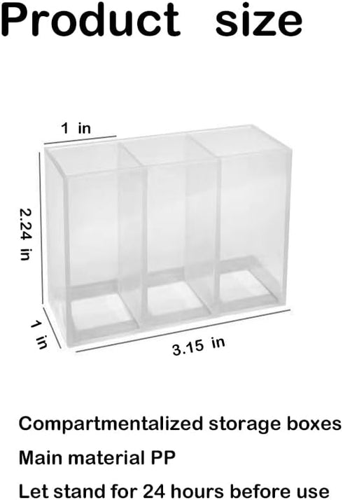 6PCS Mini Wall Mount Storage Box, 6 Compartment Transparent Plastic Makeup Brush Lipstick Holder Self-Adhesive Pen Holder Makeup Organizer for Hom...