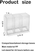 6PCS Mini Wall Mount Storage Box, 6 Compartment Transparent Plastic Makeup Brush Lipstick Holder Self-Adhesive Pen Holder Makeup Organizer for Hom...