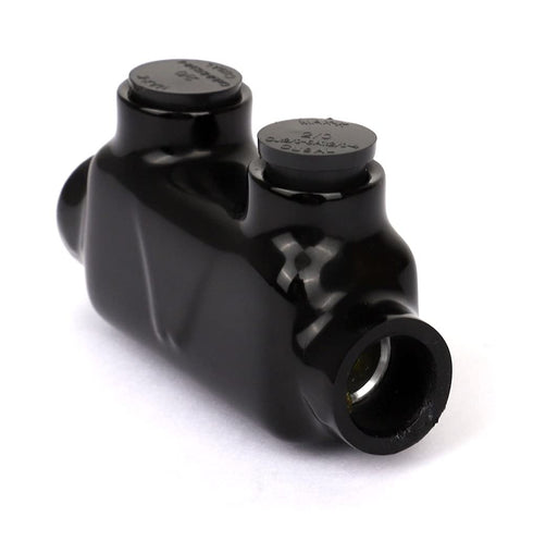 AP-10203, Black Insulated in-Line Splice Connector, 2/0-6 Wire Range, 3.23" L x 0.98" W x 1.63" H, Pre-Filled with Oxide Inhibitor, Easy Re-Entry,...