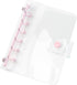 A7 Binder Cover Clear Pink A7 Binder Wallets 6 Ring Planner Binders Pockets Size Budget Binder Cover with Snap Button Closure for Loose-Leaf Folde...