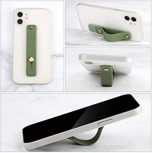 Weewooday 12 Pieces Phone Grip Strap Telescopic Finger Strap Bracket Portable Phone Finger Kickstand Strap Phone Grip Holder Silicone Mobile Phone...