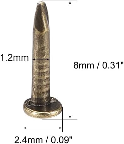 uxcell Small Tiny Nails 1.2x8mm(DxL) for Wooden DIY Decorative Pictures Boxes Household Accessories Bronze Tone 300pcs...