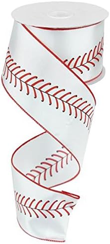 Craig Bachman 2.5" Baseball Stitching Ribbon (10 Yards) Sports Craft Floral Arrangement Gift Wrapping Wired Edge Ribbon...