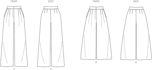 Butterick Misses' Cropped Wide Leg Pants Sewing Pattern Packet by Palmer/Pletsch, Design Code B6973, Sizes 18-20-22-24-26, Multicolor...