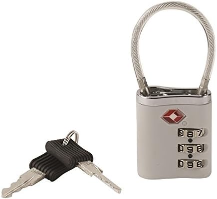 Lewis N. Clark Travelsentry 3-Dial Combo Lock with Keys, White, One Size...