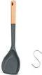 Wok Spatula, Silicone Wok Spatula Turner with Heat Resistant Wooden Handle, Kitchen Utensil Cooking Shovel Scoop Ladle for Scooping, Flipping, Sti...
