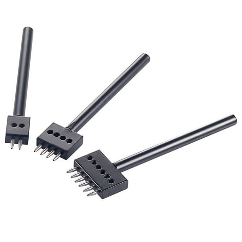 Leather Round Hole Punching Tool 3pcs Prong Punch Tool Set with 2/4/6 Prong Options for Precise Round Hole Punching DIY Leather craft?5MM?...