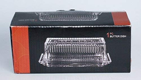 Bezrat Glass Butter Dish with Lid | Classic 2-Piece Design Butter Keeper | Covers and Holds a Standard Stick of Butter | Dishwasher Safe...