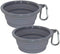 Collapsible Portable Silicone Big Dog Bowls,2 Pack,34 oz/Each Bowl,Silicone Basic Bowl with Plastic Rim and D-Ring,Foldable Travel pet Feeder,Port...