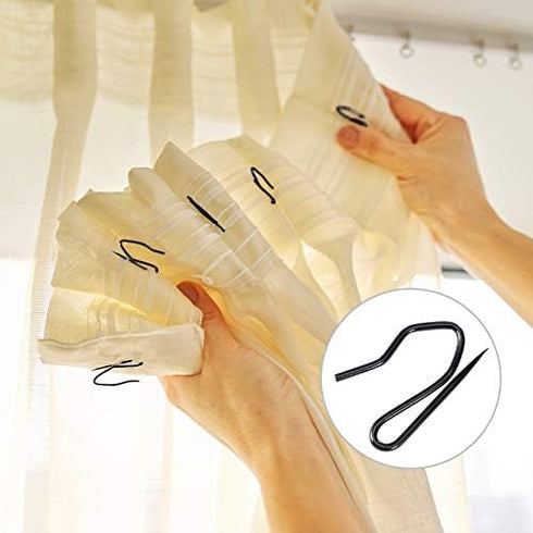 Hotop 30 Pcs Metal Drapery Curtain Rings 0.98/1.26/1.65 inch Interior Diameter and 30 Pcs Hanging Curtain Drapery Pin Hooks for Window Door Shower...