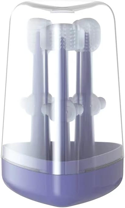 PandaEar 3 Pack Silicone Baby Toddler Newborn Toothbrushes 0 to 18 months, Baby Tongue Cleaner + U-Shaped ToothScrubber + Baby First Toothbrush Te...